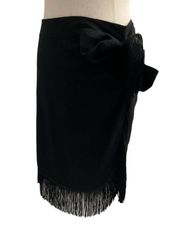 Sincerely Jules Fringe Black Skirt Regular Size L NWT (36-62)