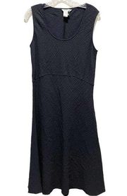 Orvis Seersucker Sleeveless Flare Midi Dress Black Size Medium