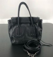 Botkier Black Leather Double Zip Pocket Handbag with Shoulder Strap