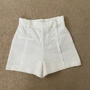 White High Waisted Shorts