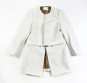 Samsoe & Samsoe Hahn Structured Open Front Zipper Detail Jacket Coat Clear Cream