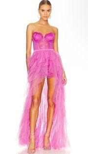 revolve x for love and lemons bustier gown in pink