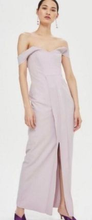 Lilac off shoulder long formal dress 6