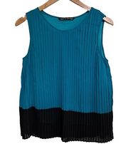 Zac & Rachel Teal Sleevless Blouse Small