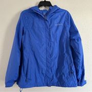 Swiss Alps Blue Lightweight Hooded Rain Jacket Spring Casual Outdoor Large
