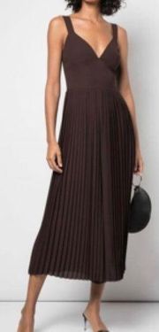 Vince Pleated Midi Jumpsuit Brown Women’s Size 2