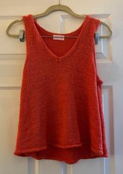 Wonder Often Coral / Orange V-Neck Sweater Tank Top Size Medium