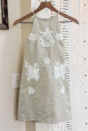 For Target Gray Halter Floral Silky Dress L