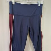 Tory Burch Tory Sport High Rise Legginga Weightless 7/8 Leggings Navy/Wine Sz M