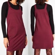 Love of Layering Burgundy Pocket Overall Mini Dress