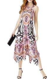 "INC" MULTICOLOR PAISLEY STUDED SWING HANDKERCHIEF CASUAL MAXI DRESS SIZE: S NWT