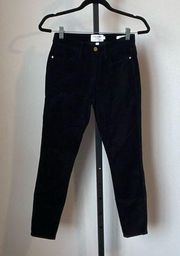 Frame Le High Skinny Velvet Black Pants Size 25