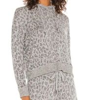 RAILS GRAY MURRAY LEOPARD HOODED TOP