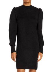 Wayf Lola Black Puff Sleeve Mini Sweater Dress Dark Academia Wednesday Medium