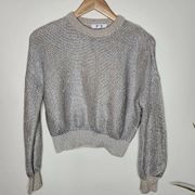 BB Dakota by Steve Madden Heat is On Champagne Cream Cropped Sweater Medium