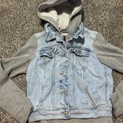 Hollister - Jean Vest over Gray Hoodie - XS