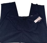 Worthington Stretch Pinstripe Dress Pants Plus Size 20 Navy Blue Women's