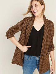 Jacquard Houndstooth Boyfriend Blazer Small