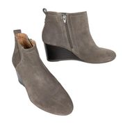 VIONIC Greige Paloma Ankle Booties Wedge Heel Suede Leather Comfort Women's 8