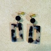 Black studded dangle earrings