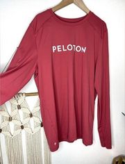Peloton Striving Long Sleeve rose pink workout top