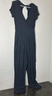 Earthbound Trading Co Wrap Style Tapered Jumpsuit Lagenlook Loose Boho Size M