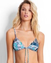 NWT  | Silk Market Printed Tie Front Bikini Top Size 8