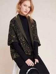 Anthropologie Akemi + Kin Green Leopard Print Kimono Cardigan Sweater On…