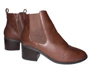 Gap Chelsea Womens Ankle Size 8 Brown Heeled Pointed Toe Pull On Booties