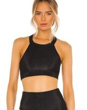 NWT ONZIE YOGA #3789 HIGH NECK CROP TOP - BLACK - SZ S/M