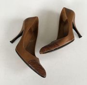 Prada‎ Made in Italy Brown Leather Pointy toe 3” He