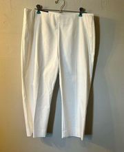 Chaps White Capris Slimming Fit Size 14 NWT Preppy Business Office Summer