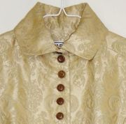 CARLISLE Gold Brocade Button Down Jacket Size 2