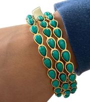 3 bracelets amrita singh bracelet bangles -  / Gold & Turquoise Nwt Nickle  Free