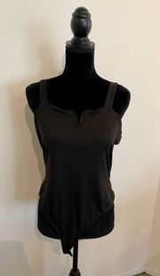 Black V-Neck Tank Bodysuit Size Large BRAND NEW