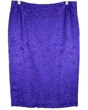 Lafayette148 Size 8 Skirt Purple Pencil Knee Length Lined Textured Wool Silk 846