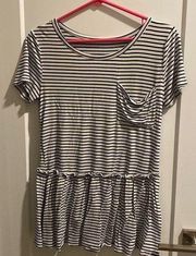 Black and white striped tee