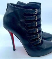 Christian Louboutin Black leather Attroupa 120 ankle boots 39