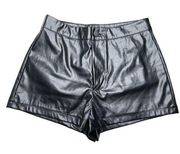 SHEIN: Black Leather High-Rise Shorts