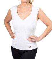 Kinflyte Freedom Bra Posture Tank Top Eco Jersey Athletic Stretchy White Size S