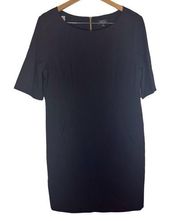 Tahari Womens Short Sleeve Black Knee Length Dress Size 16 Pockets Wedding