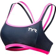 TYR Competitor Womens Thin Strap Tri Bra Top - Grey Pink - Size Small - $45