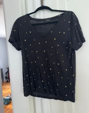 Black Cara Twinkle V-Neck T-Shirt - Small