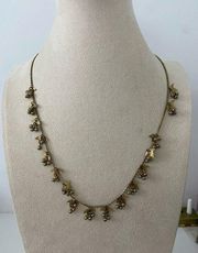 Vintage grape station necklace gold tone