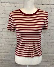 CAPE JUBY T-Shirt Striped Pink Berry & White-Medium