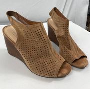 MICHAEL by Michael Shannon Peep Toe Suede Wedge Heels 8.5