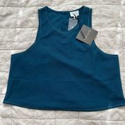 NTW Le Lis Cotton Linen Blend Blue Oversized Boxy Cropped Tank - XS/S