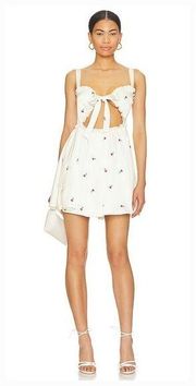 MAJORELLE Eden Mini Dress in Ivory & Pink