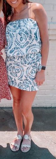 Red Dress Boutique Blue And White Wrap Romper