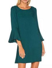 Jack by BB Dakota Dress Bell Sleeves XS Stretch Keyhole Back Juniper Green